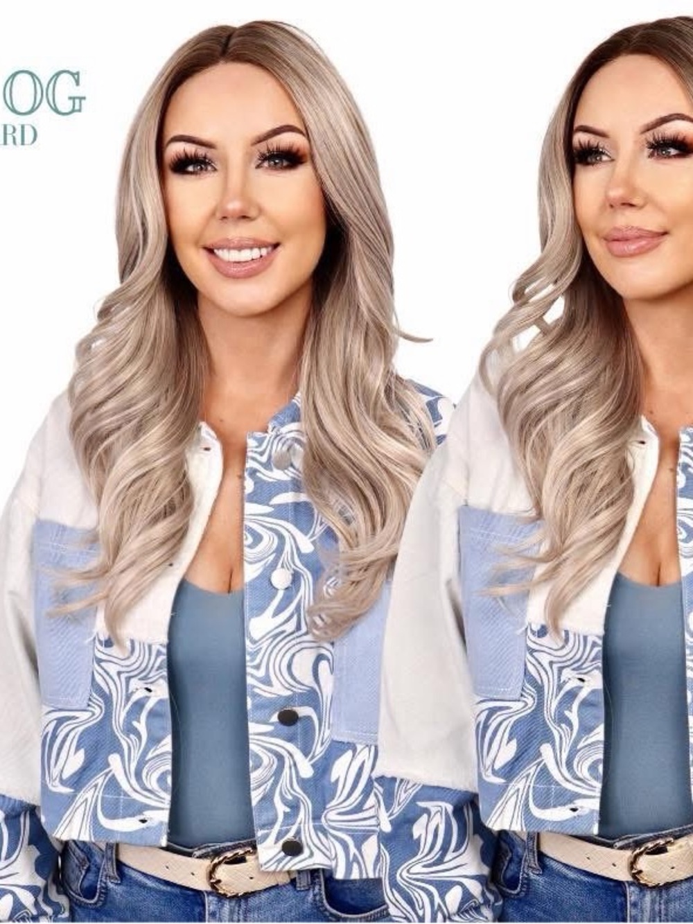 Luxury Long Wavy Women's Wig - Ash Blonde